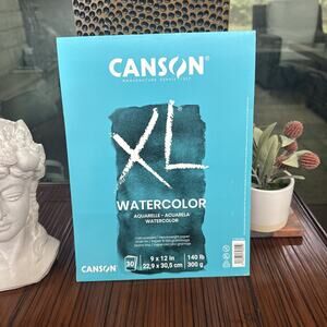 XL Series Watercolor Pad Heavyweight White Paper Foldover Binding 30 Sheet